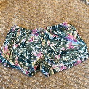 Old Navy Pink & Green Tropical Print Athletic Shorts